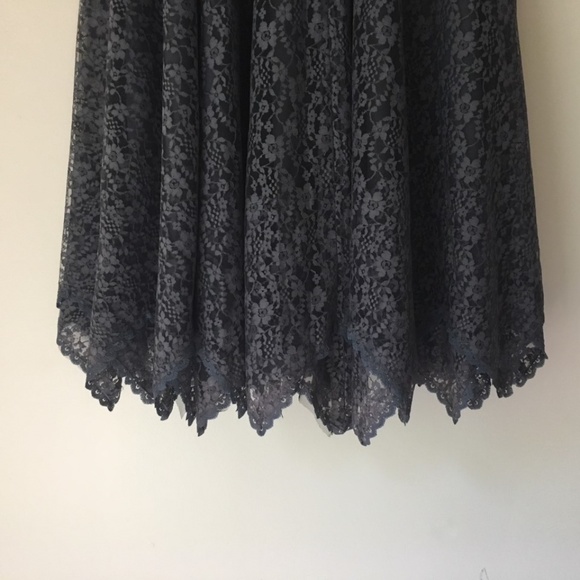 Beautiful Vintage Lace Midi Flare Skirt Grey 0P - Picture 2 of 5